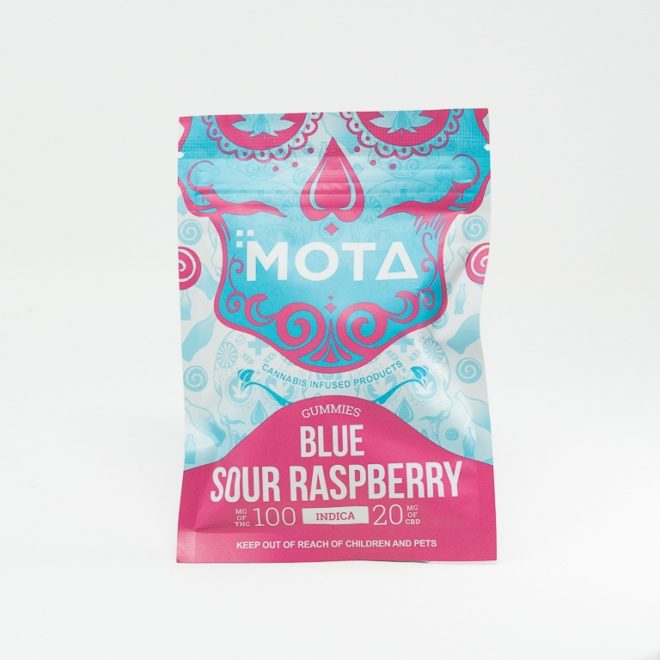 Indica THC:CBD 5:1 Blue Sour Raspberry Soda Bottles by Mota Cannabis for Appetite | My Supply Co. | Consciously curated cannabis Package