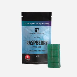 Indica 1:1 ZZZ Jelly Bomb 80mg THC:CBD Raspberry Gummy by Twisted Extracts for Relaxation | My Supply Co. | Consciously curated cannabis