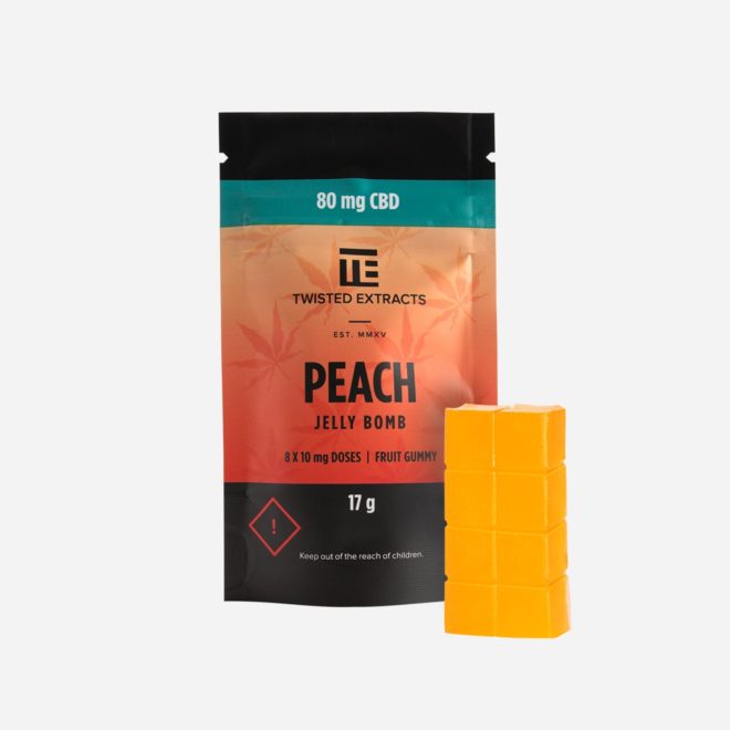 CBD Jelly Bomb 80mg Peach Gummy by Twisted Extracts for Anxiety | My Supply Co. | Consciously curated cannabis