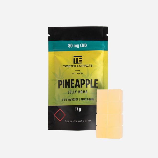 CBD Jelly Bomb 80mg Pineapple Gummy by Twisted Extracts for Anxiety | My Supply Co. | Consciously curated cannabis