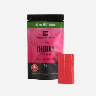 Sativa Jelly Bomb 80mg THC Cherry Gummy by Twisted Extracts for Energy | My Supply Co. | Consciously curated cannabis Back