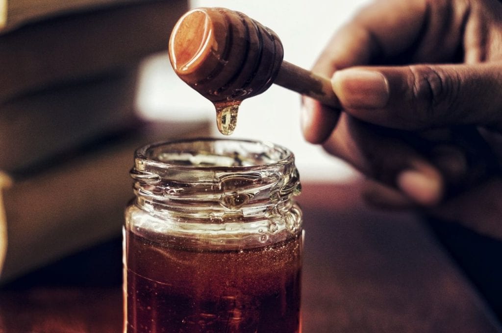 A jar of homemade CBD honey