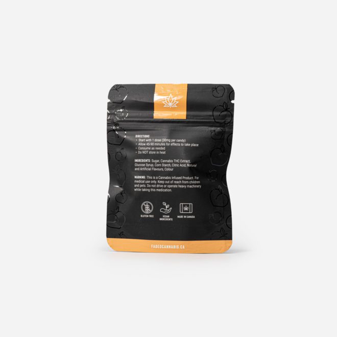 Faded Cannabis Co. Vegan THC Peach Drops - 180mg | My Supply Co.
