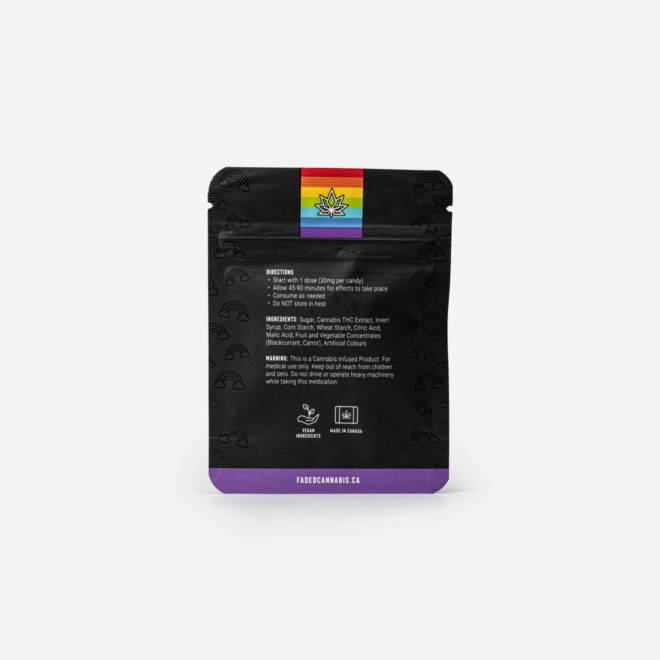 Faded Cannabis Co. Vegan THC Rainbow Sherbet - 180mg | My Supply Co.