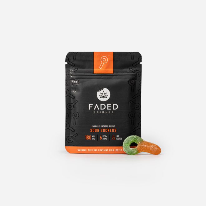 Faded Cannabis Co. THC Sour Suckers - 180mg | My Supply Co.