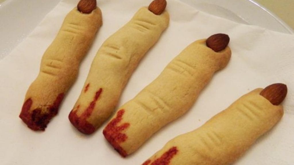 Creepy Halloween Finger Biscuits