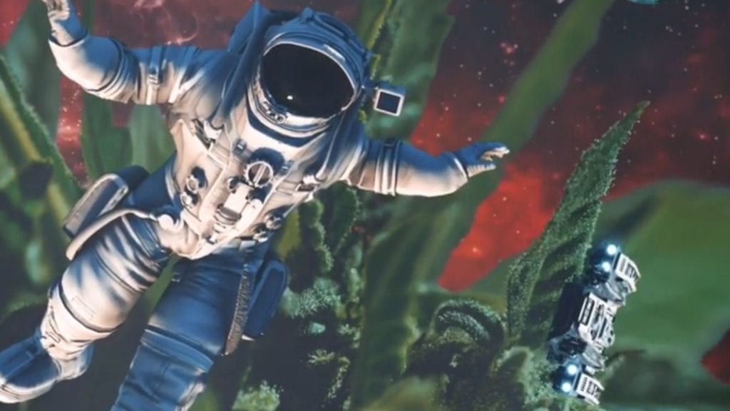 How to Choose Between Full-Spectrum, Broad-Spectrum, & Isolates | Cannabis 101 | My Supply Co. An austronaut floats through outer space, except outer space is filled with cannabis.