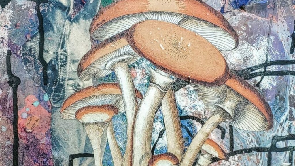 A beautiful painting of magic mushrooms