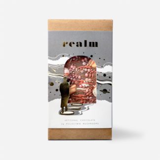 Realm Artisanal Pink Mushroom Chocolate Bar Package Front