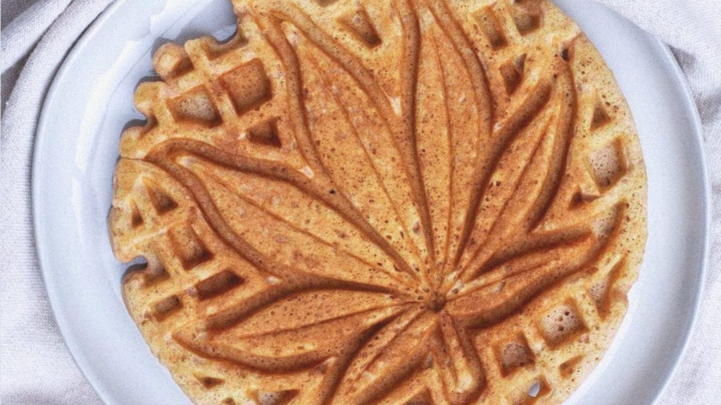 How to Make Cannabis Cooking Oil | Recipes | My Supply Co. A photograph of a cannabis waffle up close. A concept of how to make cannabis cooking oil.
