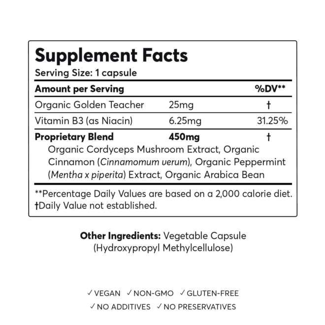 Energy Stack Microdose Capsules for Energy Supplement Facts