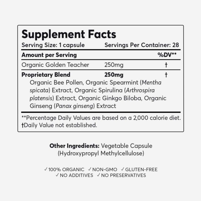 Macrodose Magic Mushroom Capsule Supplement Facts - Balanced High by My Supply Co.