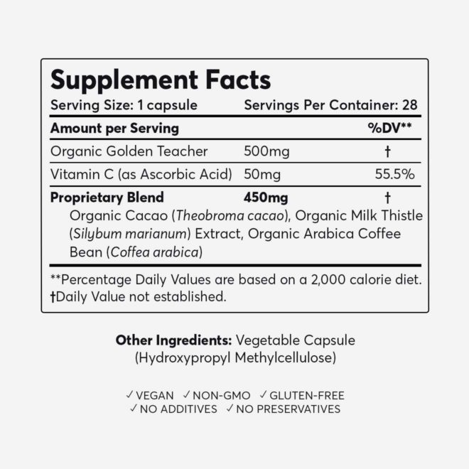 Macrodose Magic Mushroom Capsule Supplement Facts - Extended Release by My Supply Co.