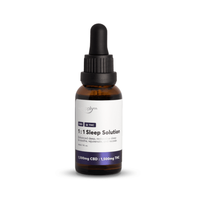 CBD Sleep Solution with 1,500mg full-spectrum CBD and 1,500mg THC plus a potent sleep complex (Front)