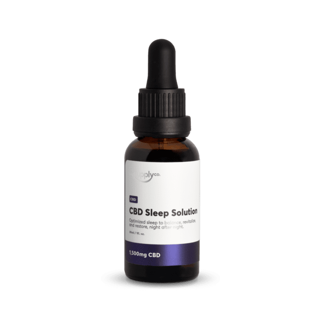 CBD Sleep Solution with 1,500mg full-spectrum CBD plus a potent sleep complex (Front)