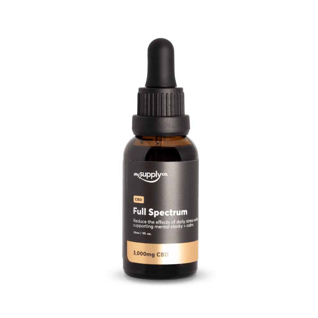 Full-Spectrum CBD with 3,000mg full-spectrum CBD per bottle (Front)