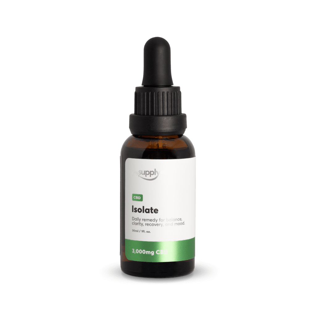 CBD Isolate Oil with 3,000mg CBD isolate per bottle (Front)