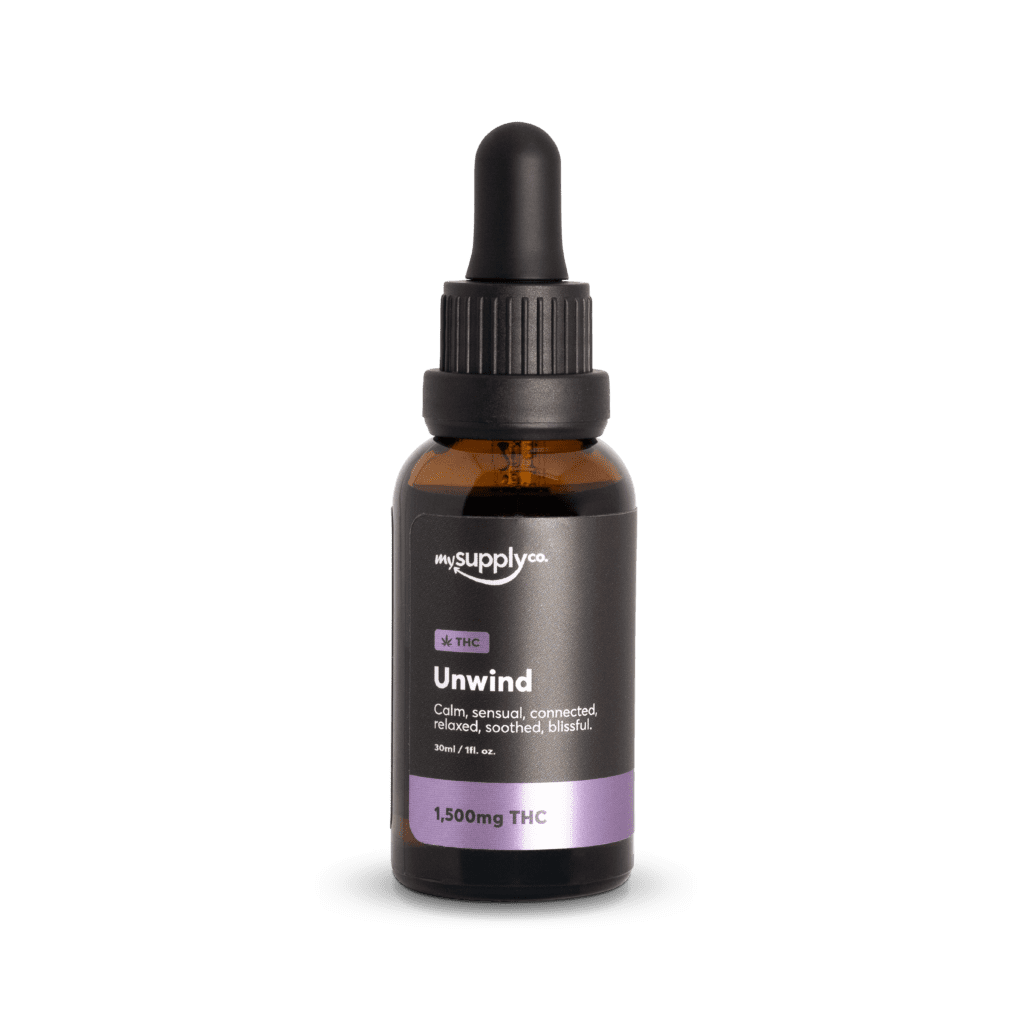 How to Make Cannabis-Infused Spiced Milk (with CBD or THC) | Recipes | My Supply Co. Unwind THC Oil with 1,500mg THC infused with soothing terpenes (Front)