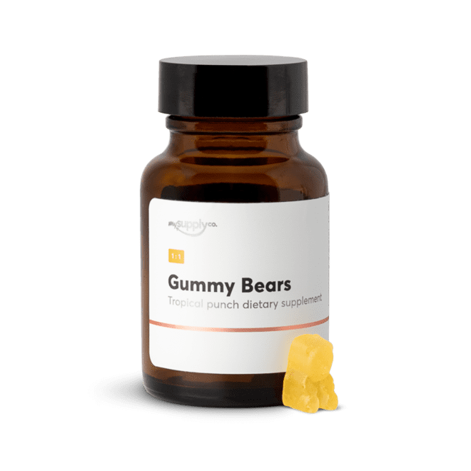 1 CBD : 1 THC Gummies Tropical Punch Edibles by My Supply Co.