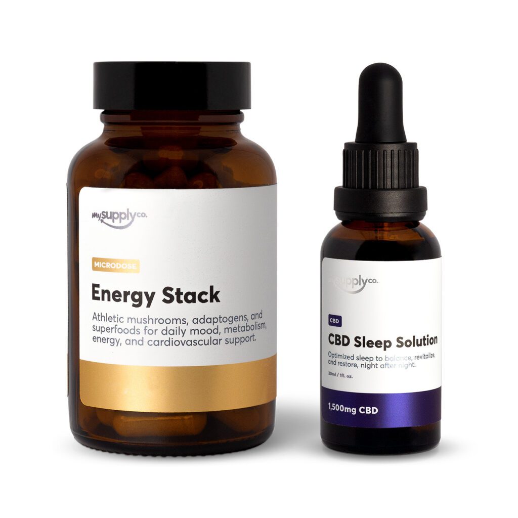 Glow to Sleep Unstress Stack - Daily Energy and Restorative Sleep - Energy Stack Microdose Capsules and CBD Sleep Solution