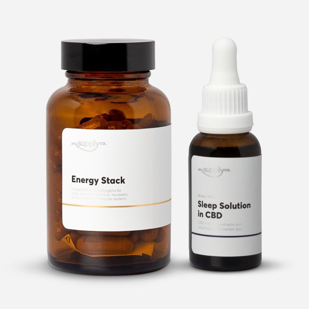 On Sale | My Supply Co. Rise + Rest Set | Sleep Solution in CBD Oil and Energy Stack Microdosing Capsules by My Supply Co.
