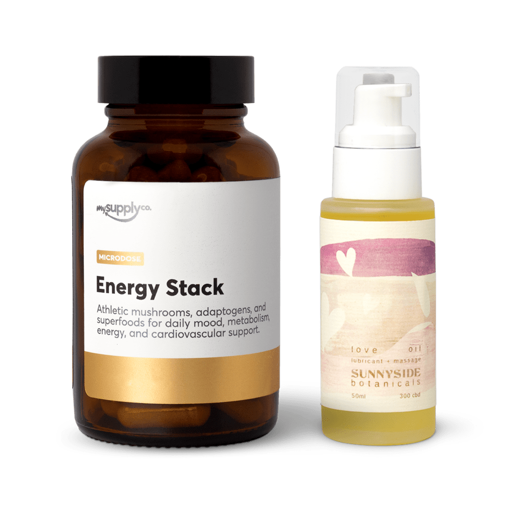 Energy Stack and CBD Love Oil Unstress Stack for Power and Pleasure